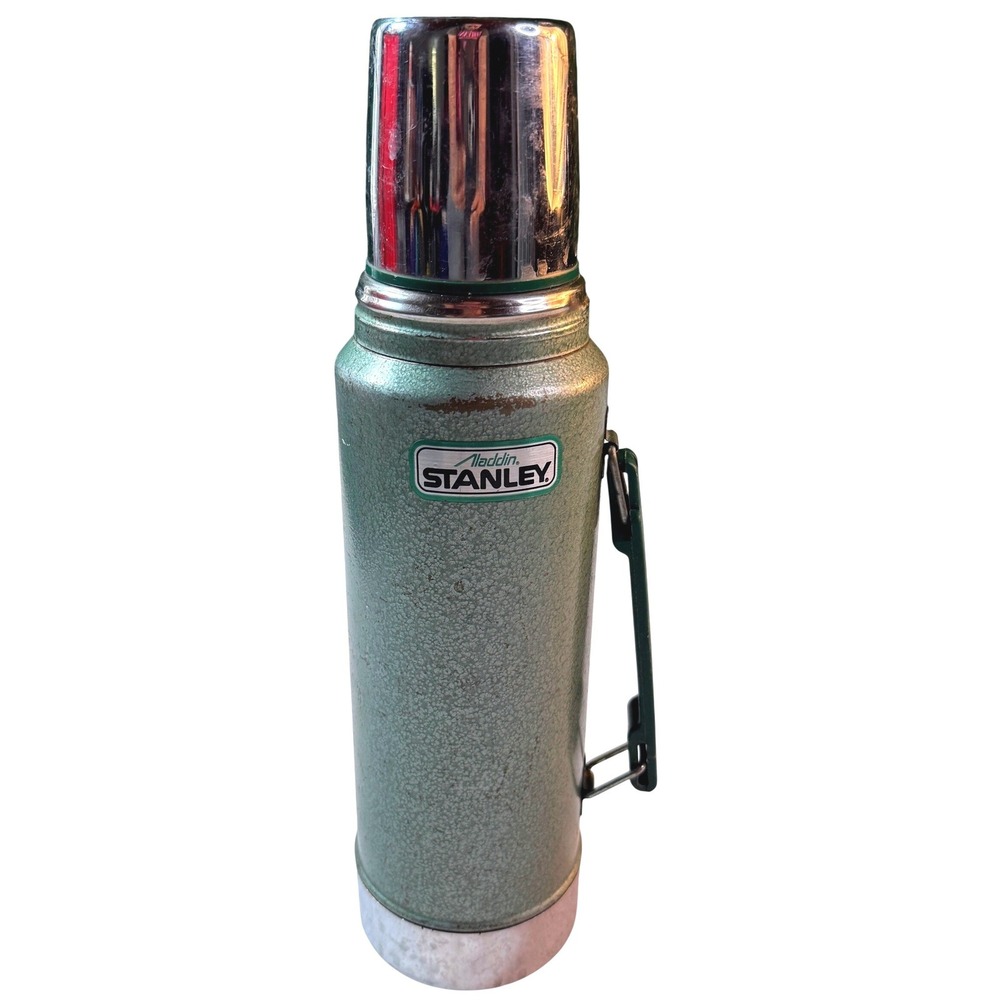 Vintage 1989 Aladdin Stanley Thermos A-944DH 1 Qt Green Vacuum Bottle USA